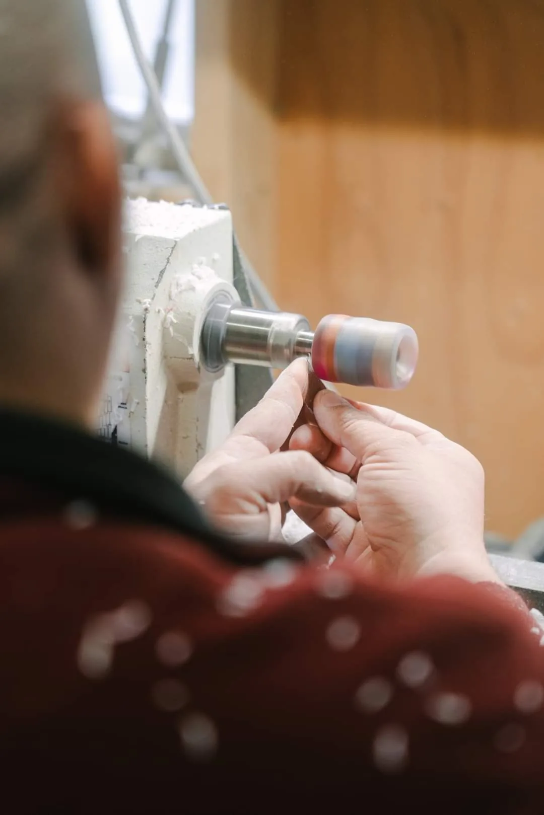 Eric MacKeigan crafting wood and epoxy pieces